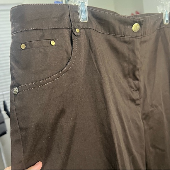 !SOLD! LAURAPLUS Plus Size Brown 3/4 Pants Trimmed Casual Formal 42x32 size 16 - Picture 6 of 12
